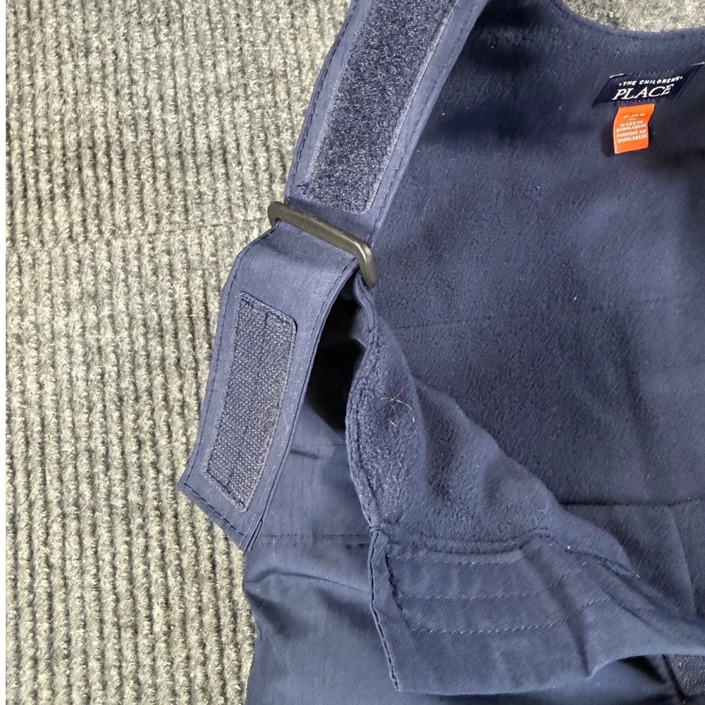 The Childrens Place Navy Blue Fleece Lined Snow Bib Overalls 18-24M